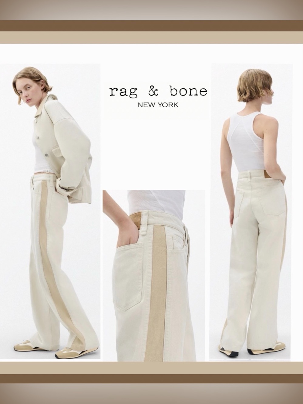 rag & bone made for Intermix White/Gold Lamb Leather Denim Jeans Size 27